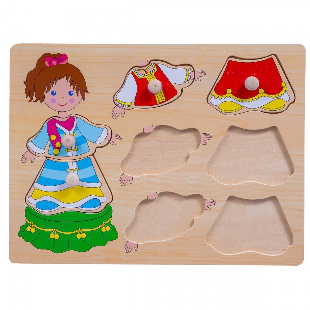 PUZZLE DE MADERA ROPA NIÑA 7 uds. FOL SONRIENTE PLAY SPW83604AN